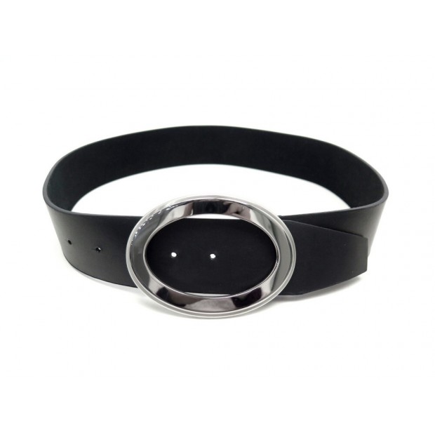 NEUF CEINTURE LARGE DOLCE & GABBANA TAILLE 80 EN CUIR NOIR LEATHER BELT NEW 450€