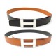 CEINTURE HERMES BOUCLE H QUIZZ REVERSIBLE 32MM T95 CUIR NOIR ET ORANGE BELT 710€