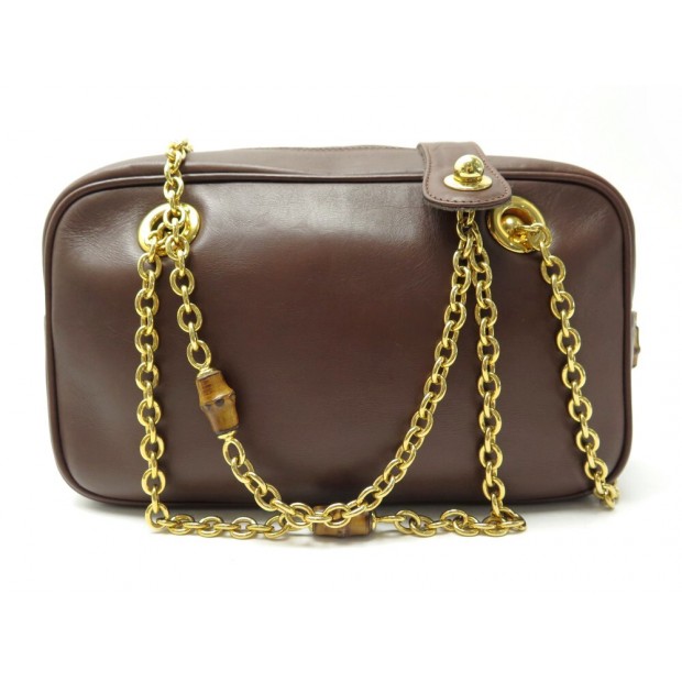 NEUF SAC A MAIN GUCCI BAMBOO EN CUIR MARRON BANDOULIERE LEATHER HAND BAG 1350€