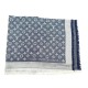 CHALE LOUIS VUITTON MONOGRAM DENIM M71376 EN SOIE BLEU + BOITE SILK SHAWL 435€