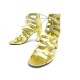 NEUF CHAUSSURES YVES SAINT LAURENT SANDALES BABIES 38.5 CUIR DORE BOITE 790€