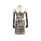 NEUF ROBE HERMES LES FOLIES DU CIEL S 36 BLANC CEINTURE FOULARD CARRE DRESS 800€