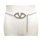 NEUF CEINTURE VALENTINO V LOGO STRASS T 85 95 CHAINE EN PERLES GOLDEN BELT 590€