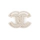 NEUF BROCHE CHANEL LOGO CC & STRASS EN METAL DORE NEW GOLDEN BROOCH 580€