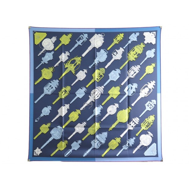 NEUF FOULARD HERMES MERVEILLEUSES LANTERNES MARIE CARRE 90 SOIE BOITE SCARF 410€