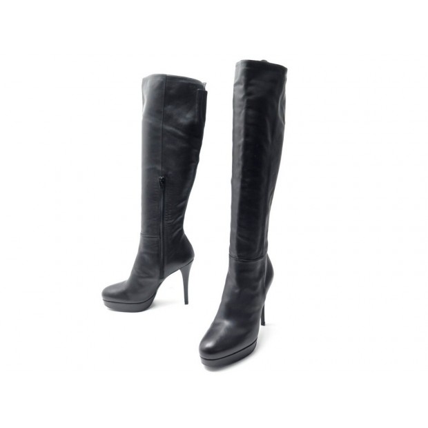 CHAUSSURES STUART WEITZMAN BOTTES A TALONS 39 EN CUIR NOIR LEATHER BOOTS 775€