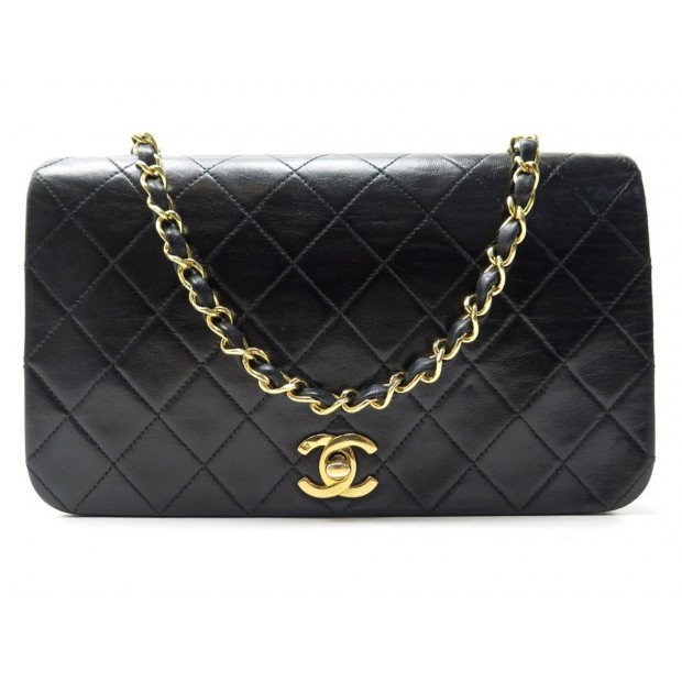 VINTAGE SAC A MAIN CHANEL TIMELESS BANDOULIERE CUIR MATELASSE NOIR BAG 4600€