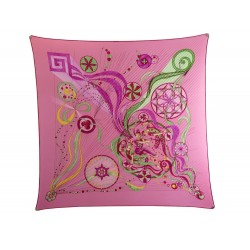 FOULARD HERMES LA DANSE DU COSMOS ZOE PAWELLS CARRE PLISSE SOIE ROSE SCARF 410€