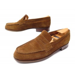 CHAUSSURES JM WESTON MOCASSINS 182 7B 41 FIN DAIM MARRON EMBAUCHOIRS SHOES 790€