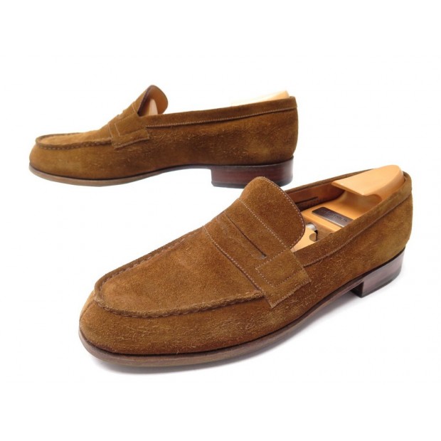 CHAUSSURES JM WESTON MOCASSINS 182 7B 41 FIN DAIM MARRON EMBAUCHOIRS SHOES 790€