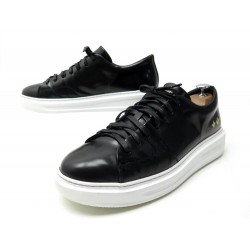 CHAUSSURES LOUIS VUITTON BEVERLY HILLS SNEAKERS 7 41 CUIR VERNI NOIR SHOES 650€