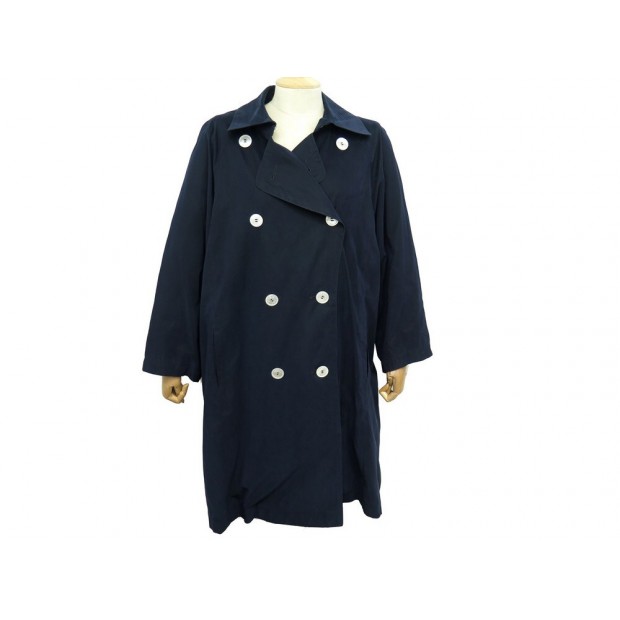 MANTEAU HERMES IMPERMEABLE M 40 BLEU MARINE NAVY TRENCH COAT JACKET 2320€