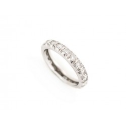 BAGUE ALLIANCE PAVAGE COMPLET 21 DIAMANTS 0.8CT T49 OR BLANC 14K DIAMONDS RING