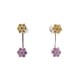 BOUCLES D'OREILLES AMETHYSTE & CITRINE EN OR BLANC 18K WHITE GOLD EARRINGS