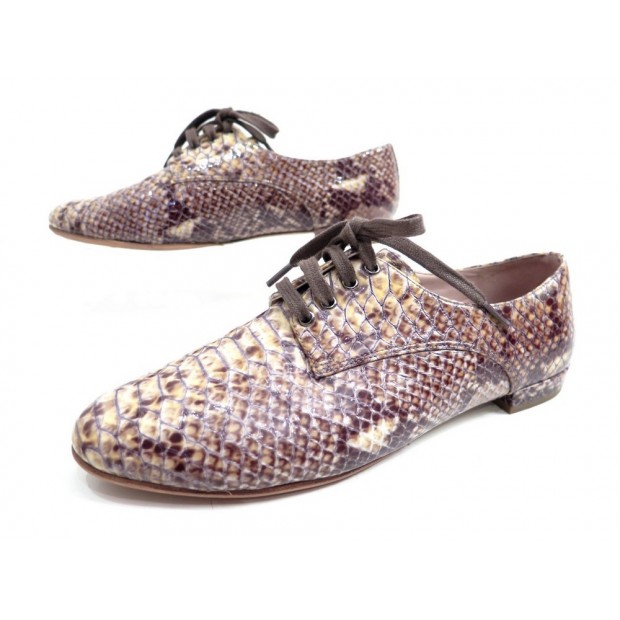 CHAUSSURES MIU MIU DERBY 37 IT 38 F CUIR FACON SERPENT PYTHON DERBIES SHOES 495€