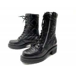 NEUF CHAUSSURES BOTTINES CHRISTIAN DIOR D-LEADER EN CUIR CANNAGE 40 BOOTS 1590€