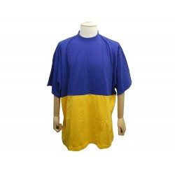 NEUF TSHIRT BALENCIAGA FW22 SHOW INVITE UKRAINE XL 46 EN TISSU BLEU ET JAUNE NEW