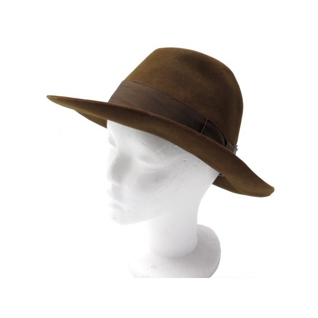 CHAPEAU MOTSCH POUR HERMES TAILLE 58 CM EN FEUTRE MARRON BROWN FELT HAT 550€