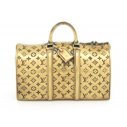 PRESSE PAPIER LOUIS VUITTON MALLE MINIATURE SAC KEEPALL EN BRONZE PAPER PRESS