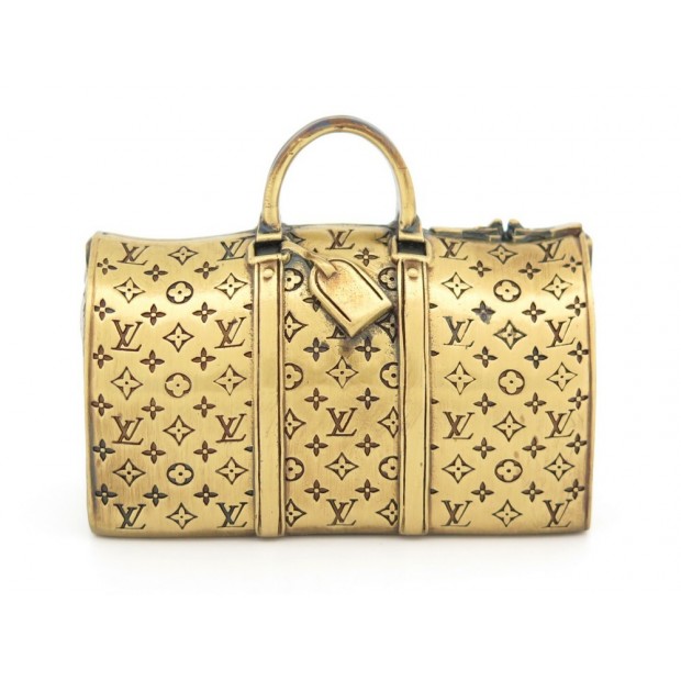 PRESSE PAPIER LOUIS VUITTON MALLE MINIATURE SAC KEEPALL EN BRONZE PAPER PRESS