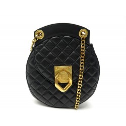 SAC A MAIN BALMAIN HUIT BANDOULIERE CUIR MATELASSE NOIR BLACK QUILTED BAG 1190€