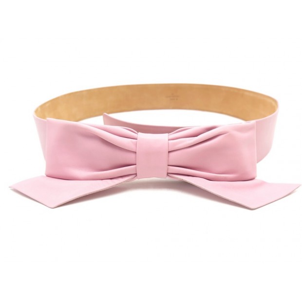 NEUF CEINTURE LOUIS VUITTON NOEUD ROSE GM EN CUIR T80 CM PINK LEATHER KNOT BELT