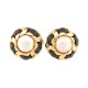 VINTAGE BOUCLES D'OREILLES CLIPS CHANEL 1985 DE CASTELANE PERLE & CUIR EARRINGS