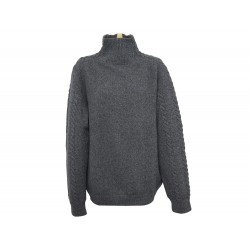 NEUF PULL LOUIS VUITTON COL ROULE XL 56 EN LAINE & CACHEMIRE GRIS WOOL SWEATER