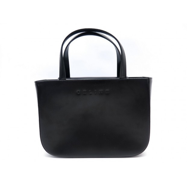 VINTAGE SAC A MAIN CELINE EN CUIR NOIR PORTE MAIN 25 CM BLACK LEATHER HAND BAG