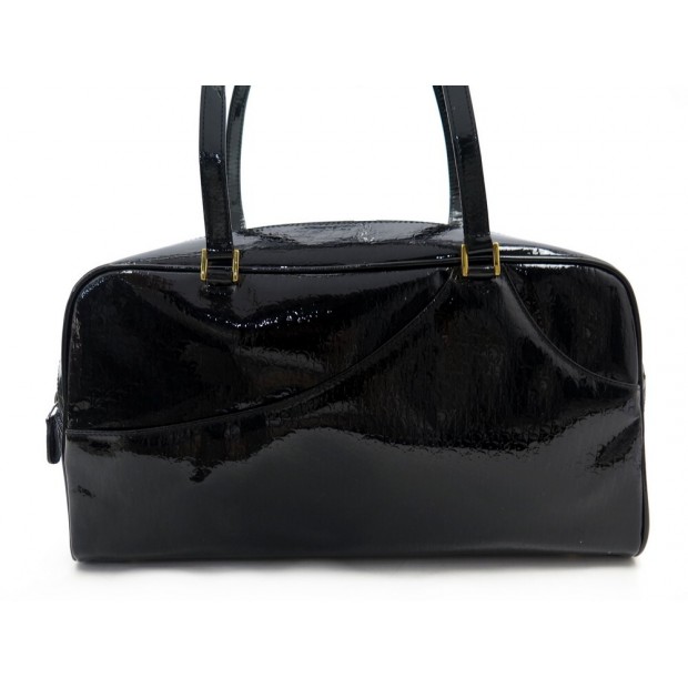 SAC A MAIN CHRISTIAN DIOR EN CUIR VERNIS MONOGRAMME OBLIQUE NOIR HAND BAG 1050€