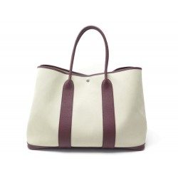 NEUF SAC A MAIN HERMES GARDEN PARTY 49 CM CABAS TOILE CUIR TOTE HAND BAG 3200€