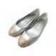 CHAUSSURES CHANEL BALLERINES G23536 36.5 CUIR BICOLORE ARGENTE & DORE SHOES 750€