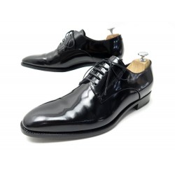 NEUF CHAUSSURES GIVENCHY 44 DERBY EN CUIR VERNI NOIR BLACK LEATHER SHOES 680€