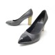 CHAUSSURES YVES SAINT LAURENT 38.5 ESCARPINS A TALONS CUIR ANTHRACITE SHOES 545€