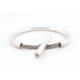 BRACELET HERMES FREGATE 15 CM EN ARGENT MASSIF CORDON SOIE GRISE JEWEL 380€