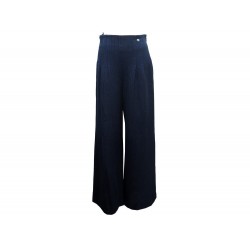 NEUF PANTALON CHANEL LARGE PARIS MOSCOU P45530V33475 L 42 BLEU MARINE PANT 2960€