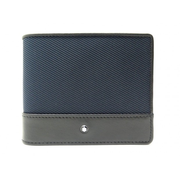 NEUF PORTEFEUILLE MONTBLANC MEISTERSTUCK NIGHTFLIGHT EN NYLON BLEU WALLET 285€