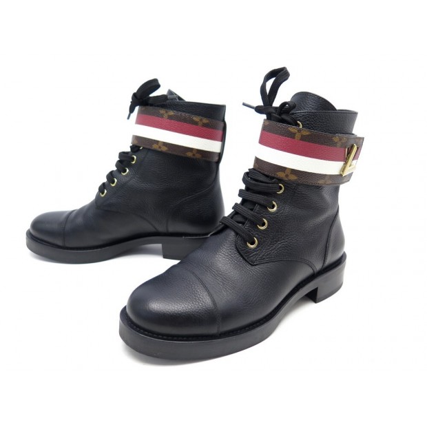 NEUF CHAUSSURES LOUIS VUITTON BOTTINES WONDERLAND RANGERS 38 EN CUIR OOTS 1150€