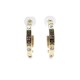 NEUF BOUCLES D'OREILLES CHANEL CREOLES STRASS EN METAL DORE GOLDEN EARRINGS 580€