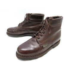 Bottes Paraboot Rangers Taille 42 – Cuir Noir Vintage, Occasion En Bon état