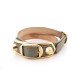 BRACELET BALENCIAGA 390643 METALLIC EDGE TRIPLE TOUR 17-20CM EN CUIR GRIS 260€