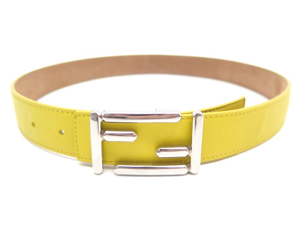 ceinture fendi 140173206 boucles motif f en cuir jaune