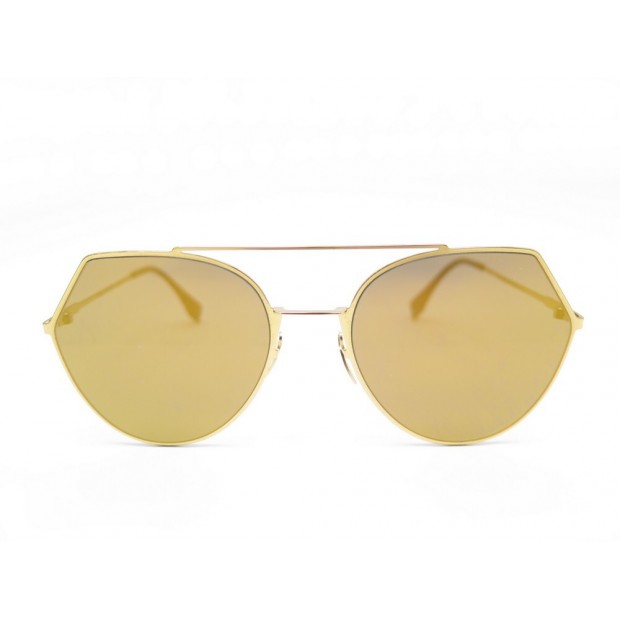 LUNETTES DE SOLEIL FENDI EYELINE FF 0194/S EN ACIER DORE GOLDEN SUNGLASSES 345€