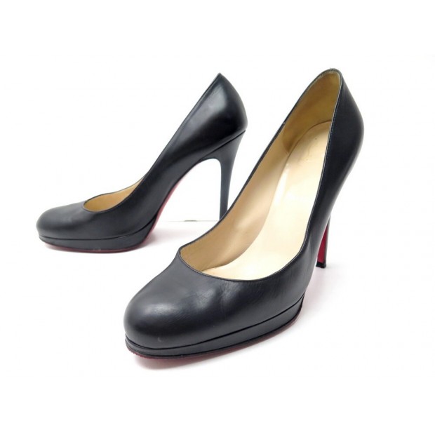 CHAUSSURES CHRISTIAN LOUBOUTIN ESCARPINS 40 EN CUIR NOIR LEATHER SHOES 575€