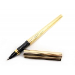 STYLO BILLE ST DUPONT PLAQUE EN OR DORE ROLLERBALL GOLD PLATED BALL PEN