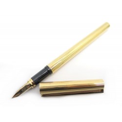 STYLO PLUME ST DUPONT A CARTOUCHES PLAQUE OR DORE GOLD PLATED FOUNTAIN PEN