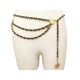 VINTAGE CEINTURE CHANEL 1984 T85 CHAINE DOREE & LIEN EN CUIR LOGO CC BELT 1350€