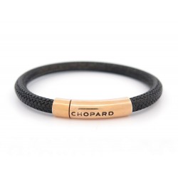 BRACELET CHOPARD MILLE MIGLIA 95016-0210 21CM CAOUTCHOUC NOIR DORE + BOITE 314€