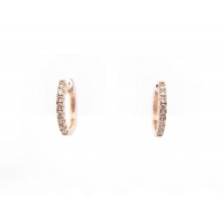 BOUCLES D'OREILLES VANESSA TUGENDHAFT CREOLES DEMI SERTIE OR ROSE DIAMANTS 895€