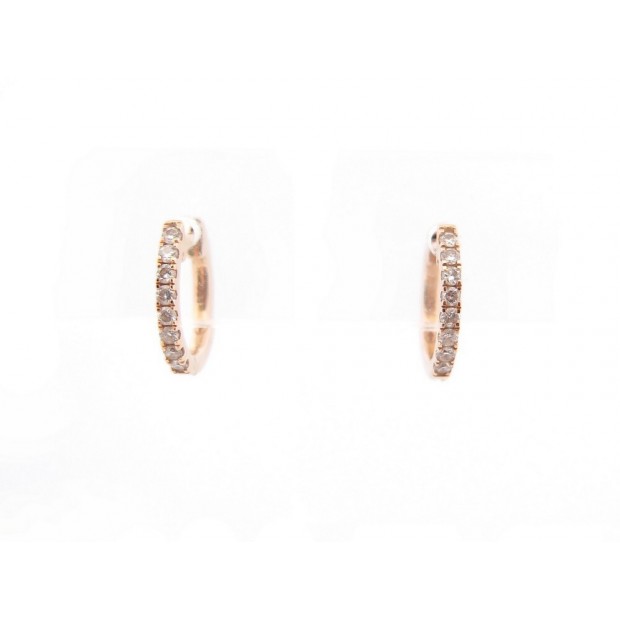 BOUCLES D'OREILLES VANESSA TUGENDHAFT CREOLES DEMI SERTIE OR ROSE DIAMANTS 895€